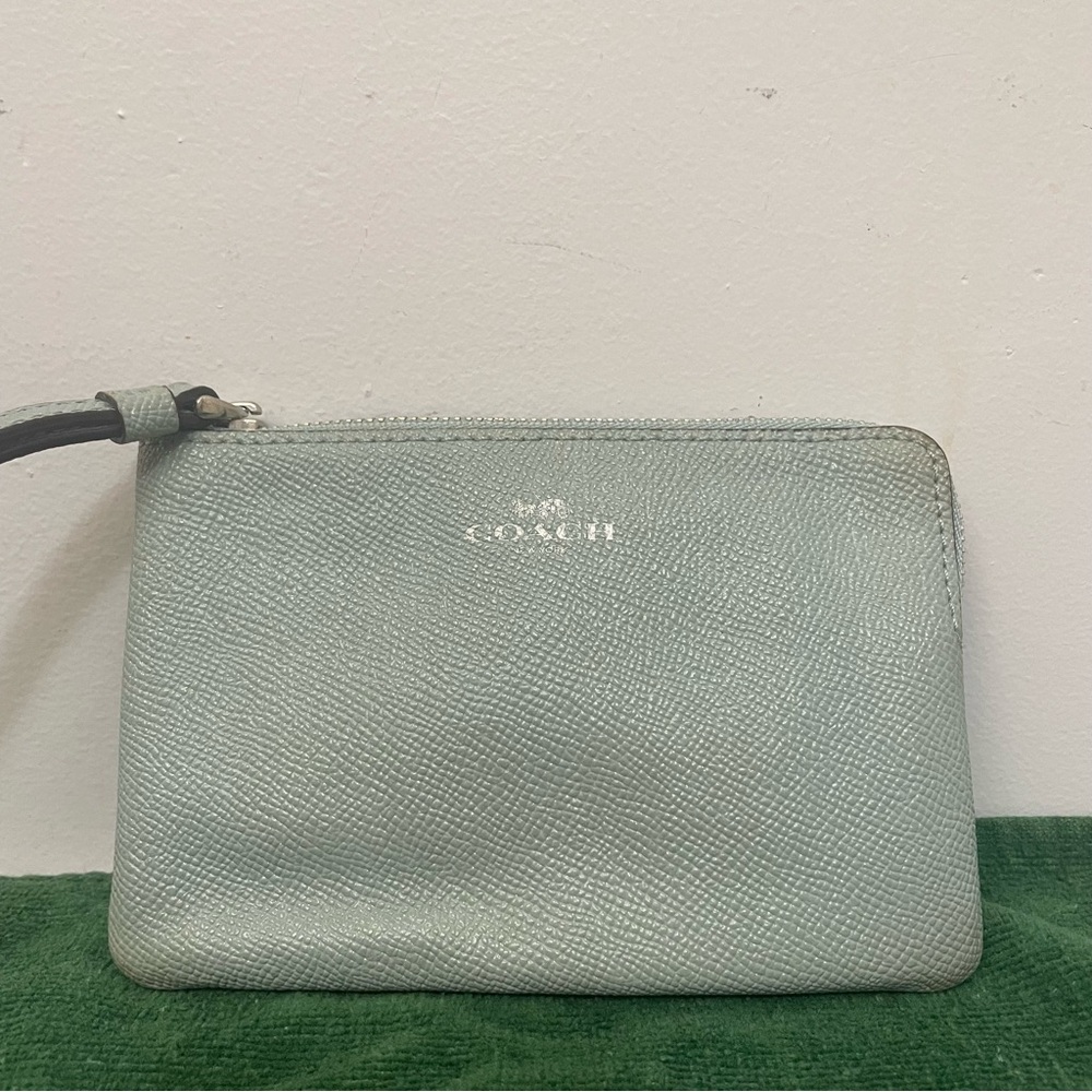 Coach Mint Green Wristlet